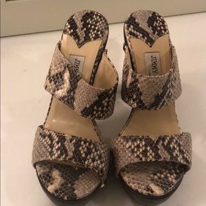 Jimmy Choo snake skin platform sandal